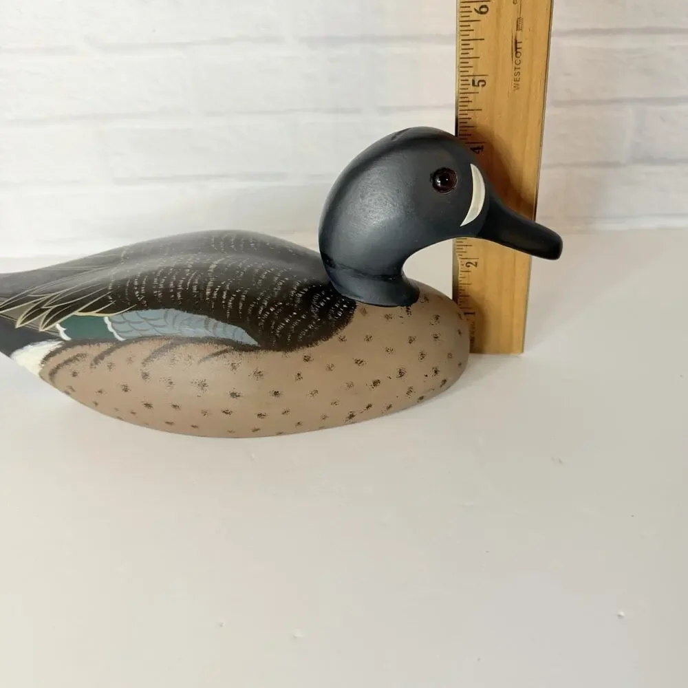 The Decoy Shop Blue Winged Teal Duck Decoy H. Heap III 1980 Signed 11 Inch